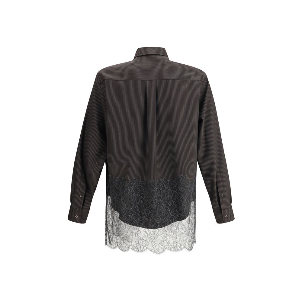 Fendi Brown Fleece Wool Pattern Shirt