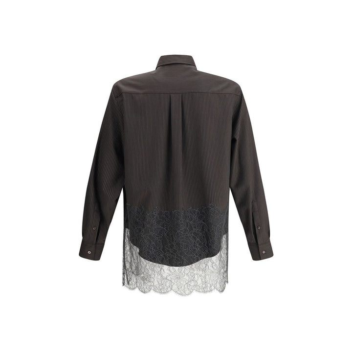 Fendi Brown Fleece Wool Pattern Shirt