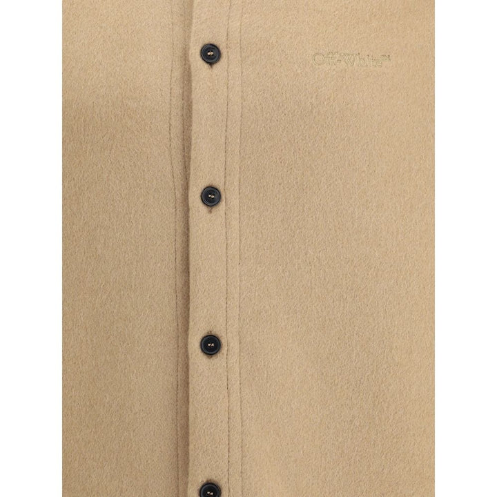 Off-White Beige Cashmere Dress Shirt