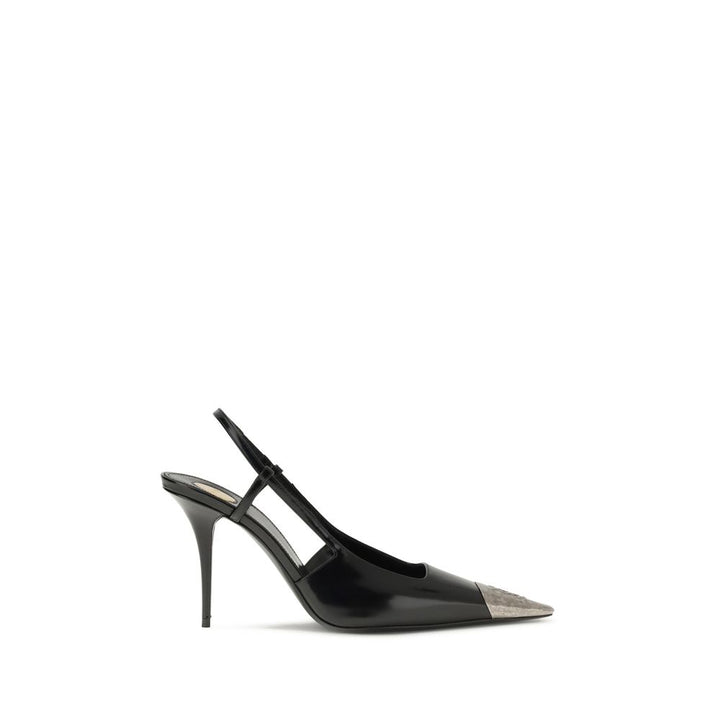 Saint Laurent Black Calf Leather Bos Taurus High Heel Pumps