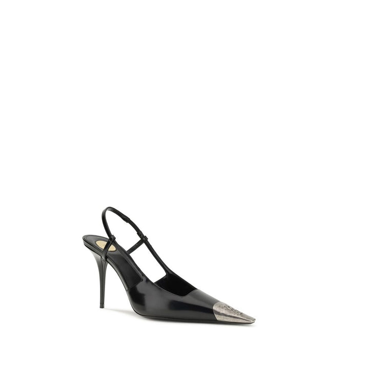 Saint Laurent Black Calf Leather Bos Taurus High Heel Pumps