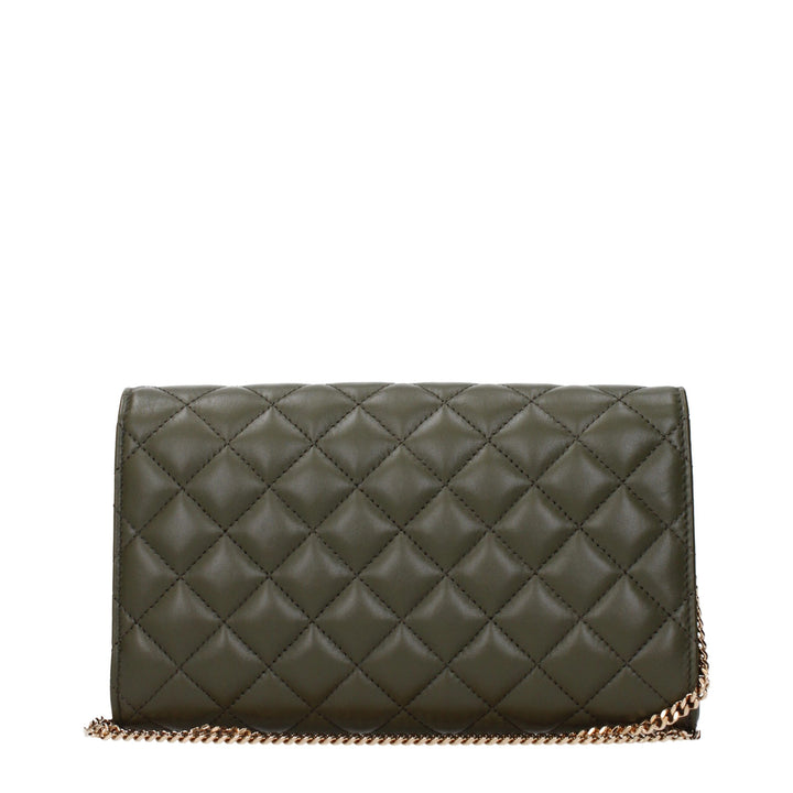 Versace Green Leather Clutch Bag