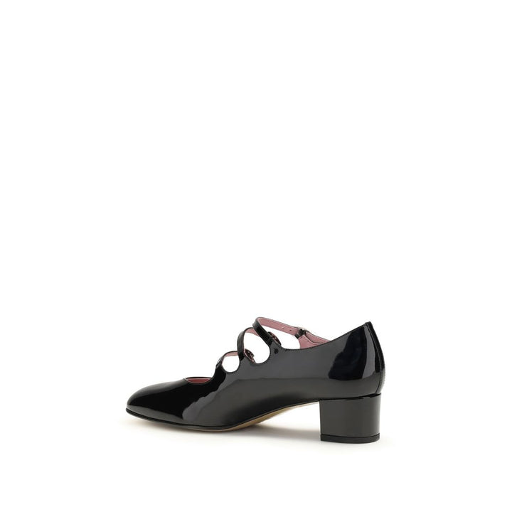 Carel Paris Gold Calf Leather Bos Taurus Mid Heel Pumps