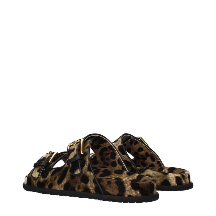 Dolce & Gabbana Beige Velvet Slippers