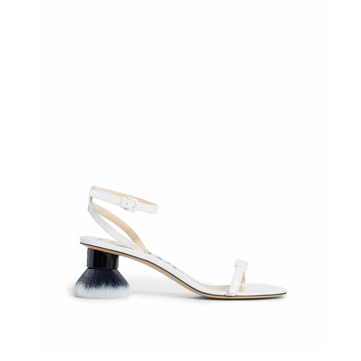 Loewe White Lamb Leather Stiletto Heel Sandals