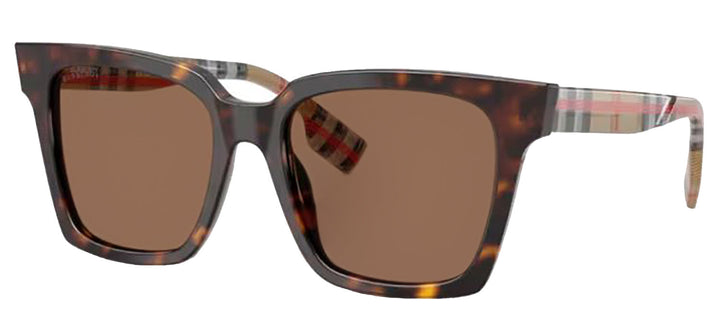 Burberry BE 4335 390373 Square Plastic Havana Sunglasses with Brown Lens