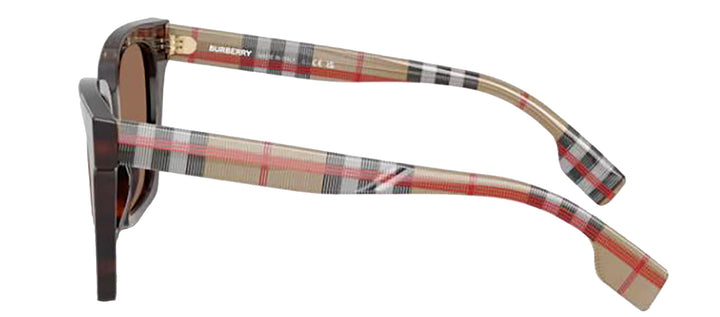 Burberry BE 4335 390373 Square Plastic Havana Sunglasses with Brown Lens