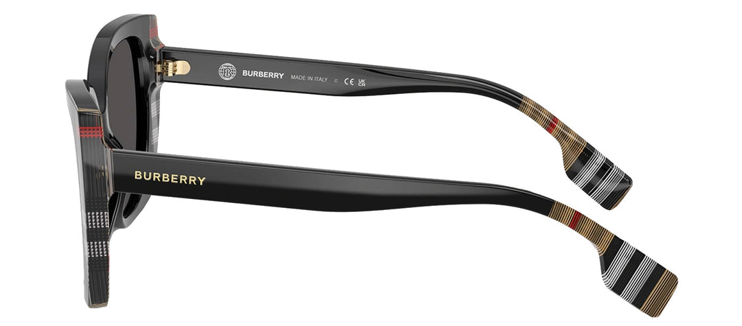 Burberry BE 4393 405587 Cat-Eye Plastic Black Sunglasses with Grey Lens