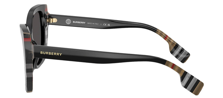 Burberry BE 4393 405587 Cat-Eye Plastic Black Sunglasses with Grey Lens