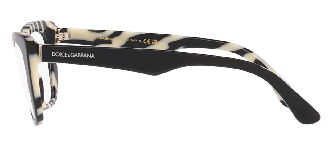 Dolce & Gabbana DG 3360 3372 Cat-Eye Plastic Black Eyeglasses with Logo Stamped Demo Lenses