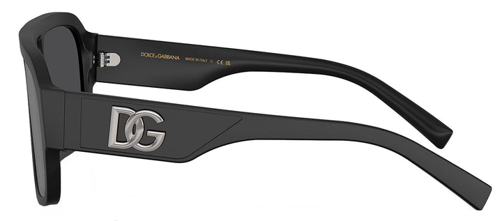 Dolce & Gabbana DG 4403 25256G Pilot Plastic Black Sunglasses with Silver Mirror Lens