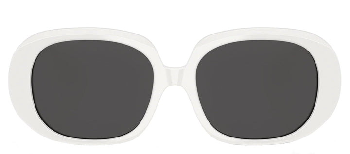 DOLCE & GABBANA DG 4476 331287 Oval White Acetate Sunglasses with Dark Grey Lens