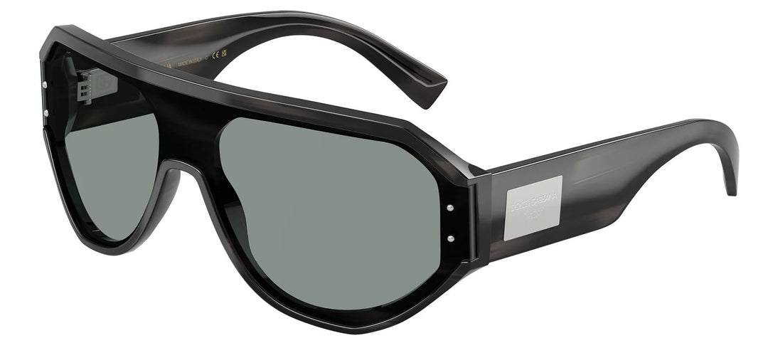 DOLCE & GABBANA DG 4481 3440/1 Pilot Striped Grey Acetate Sunglasses with Grey Lens