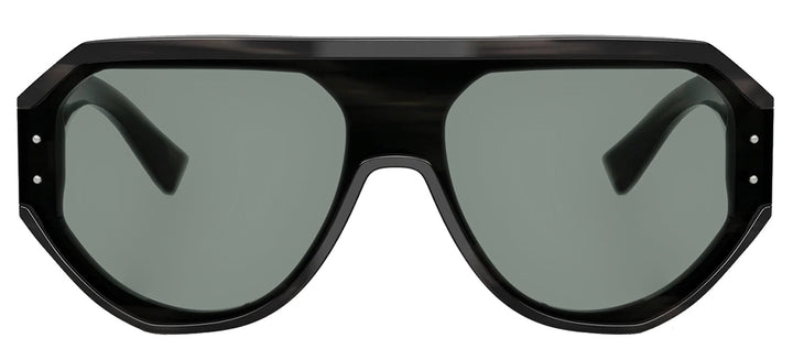 DOLCE & GABBANA DG 4481 3440/1 Pilot Striped Grey Acetate Sunglasses with Grey Lens