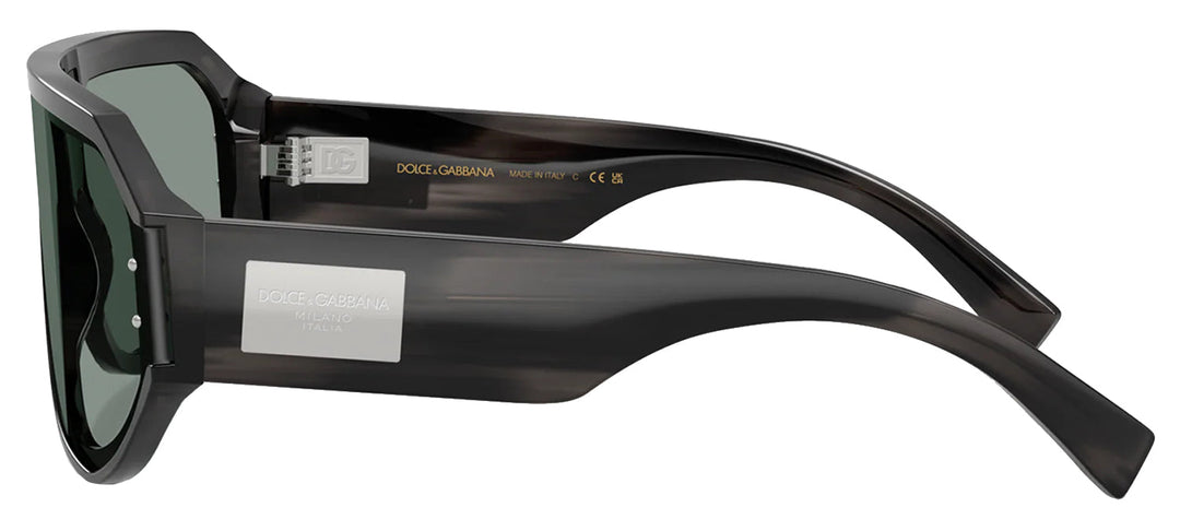 DOLCE & GABBANA DG 4481 3440/1 Pilot Striped Grey Acetate Sunglasses with Grey Lens