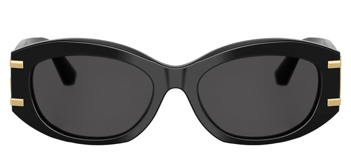 DOLCE & GABBANA DG 4502 501/87 Oval Black Acetate Sunglasses with Dark Grey Lens