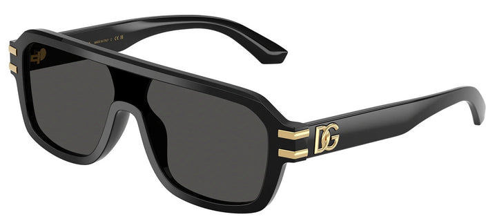 DOLCE & GABBANA DG 4507 501/87 Pilot Black Acetate Sunglasses with Dark Grey Lens
