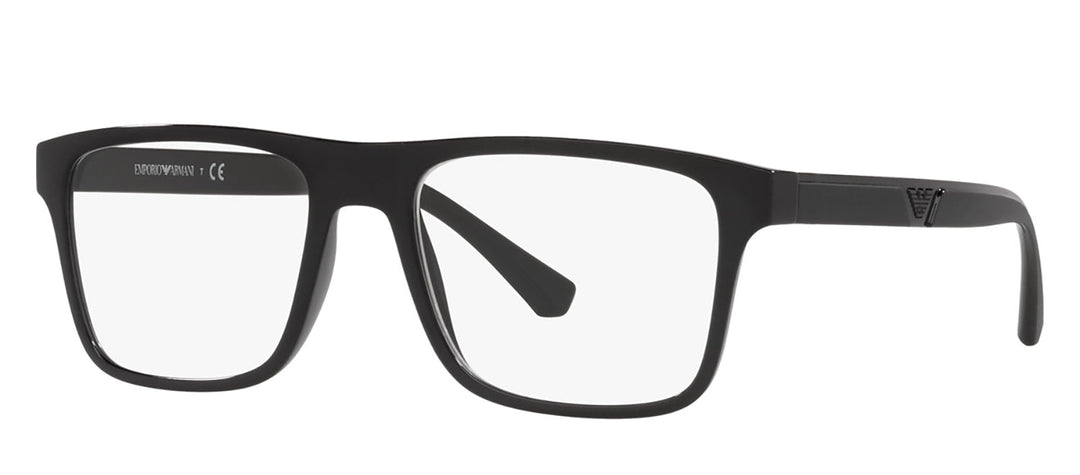 Emporio Armani EA 4115 50171W Rectangle Plastic Black Sunglasses with Clear Lens