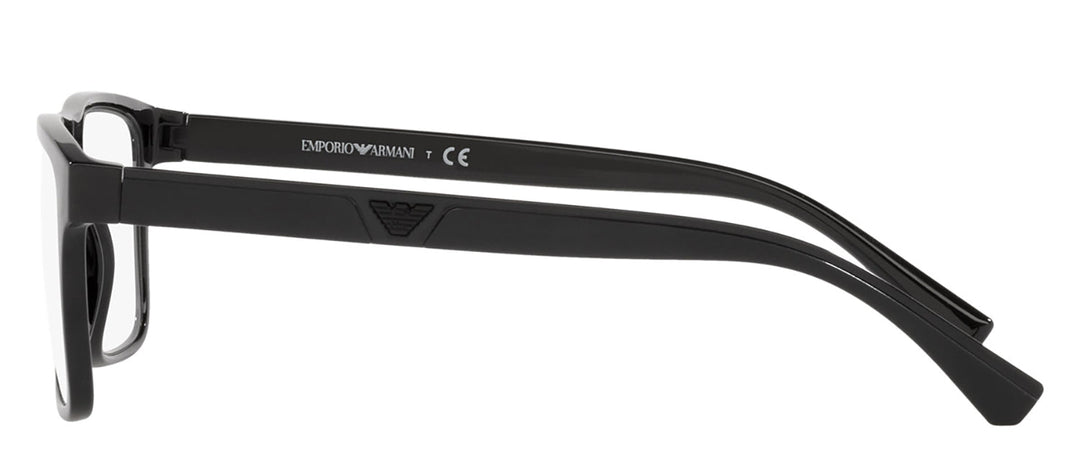Emporio Armani EA 4115 50171W Rectangle Plastic Black Sunglasses with Clear Lens