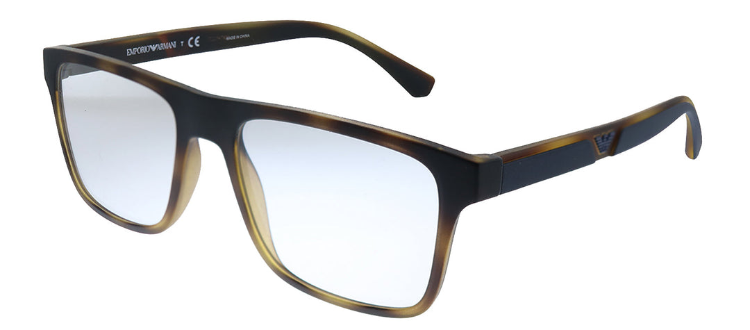 Emporio Armani EA 4115 50891W Rectangle Plastic Havana Sunglasses with Clear Clip On Lens