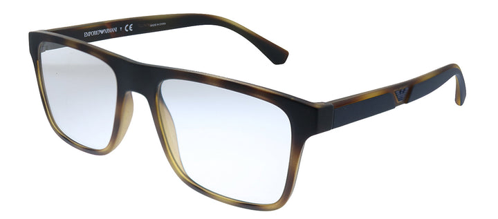 Emporio Armani EA 4115 50891W Rectangle Plastic Havana Sunglasses with Clear Clip On Lens