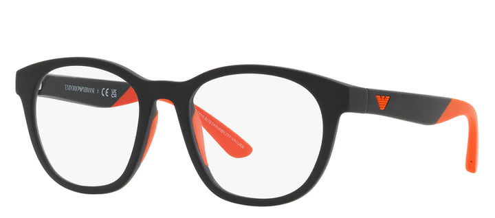 Emporio Armani KIDS EK 4001 50011W Phantos Plastic Black Sunglasses with Orange Clip On Lens