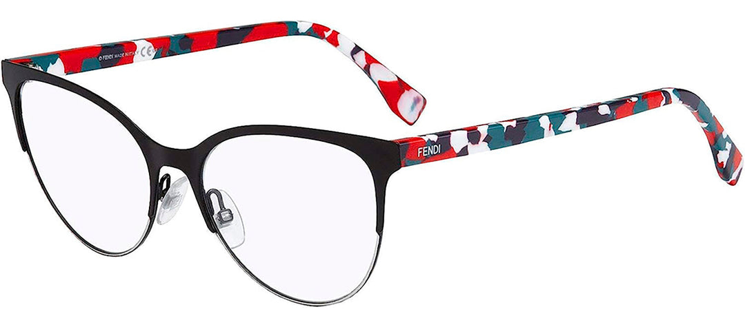 Fendi FF 174 TWI Cat-Eye Metal Brown Eyeglasses with Clear Demo Lenses