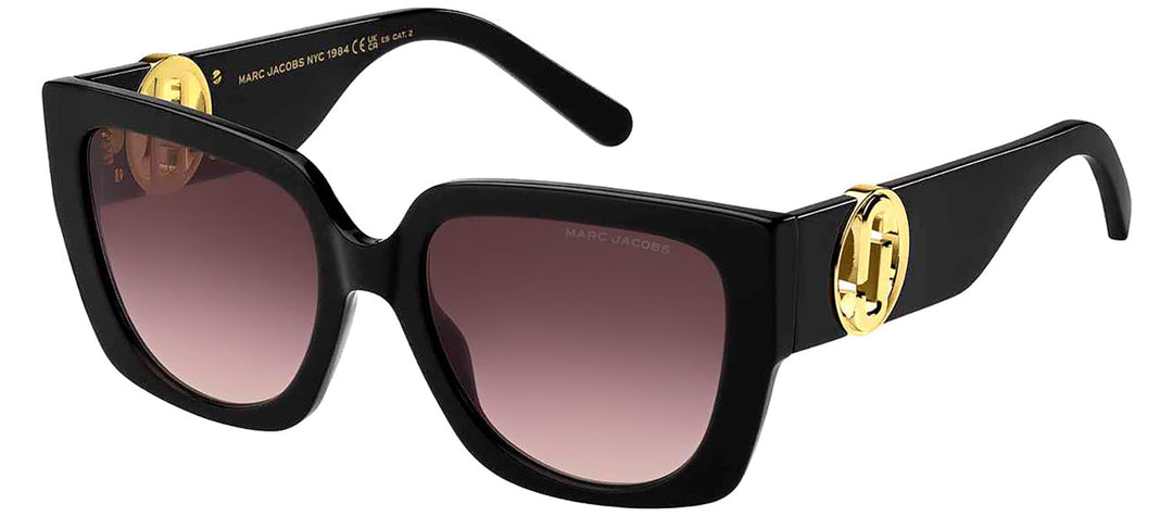 Marc Jacobs MARC 687/S 807_HA Square Plastic Black Sunglasses with Brown Gradient Lens