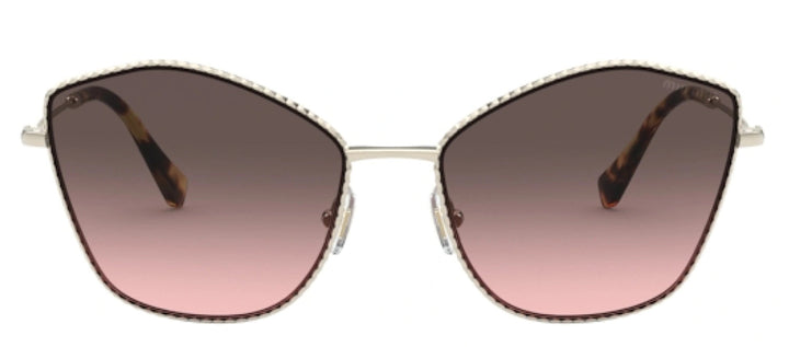 Miu Miu MU 60VS ZVN146 Cat Eye Metal Gold Sunglasses with Grey Lens