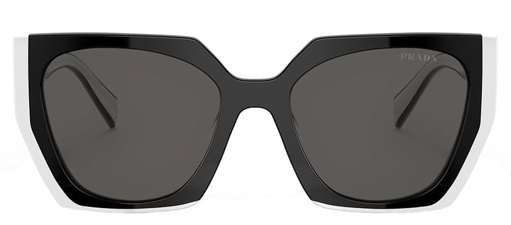 Prada PR 15WS 09Q5S0 Rectangle Plastic Black Sunglasses with Grey Lens