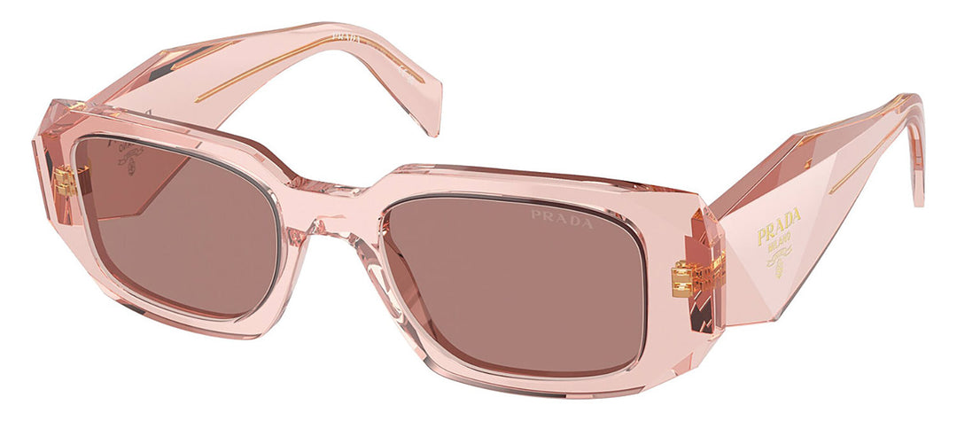 Prada PR 17WSF 19Q10D Rectangle Plastic Orange Sunglasses with Brown Lens