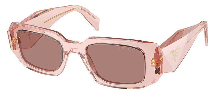 Prada PR 17WSF 19Q10D Rectangle Plastic Orange Sunglasses with Brown Lens