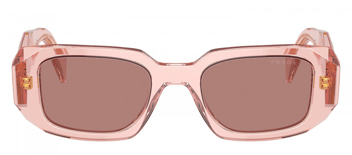 Prada PR 17WSF 19Q10D Rectangle Plastic Orange Sunglasses with Brown Lens