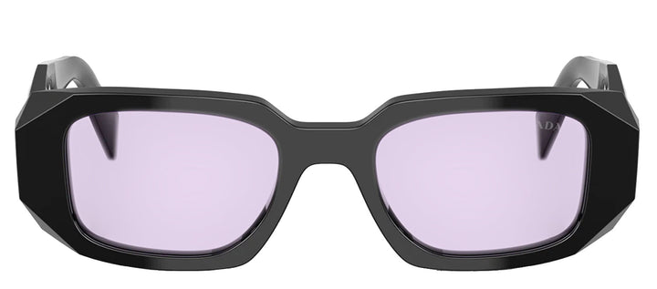 Prada PR 17WS 16K40J Rectangle Plastic Black Sunglasses with Purple Lens