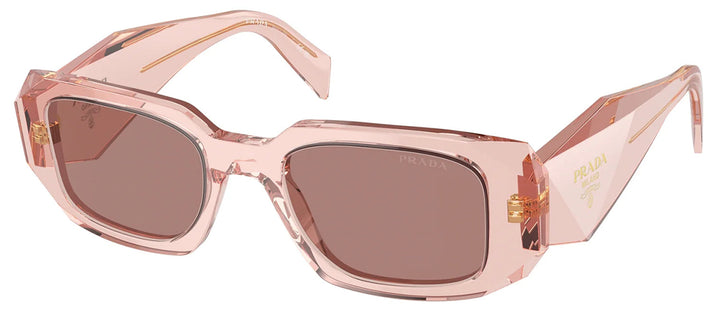 Prada PR 17WS 19Q10D Rectangle Plastic Orange Sunglasses with Brown Lens