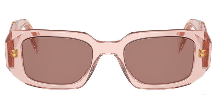 Prada PR 17WS 19Q10D Rectangle Plastic Orange Sunglasses with Brown Lens