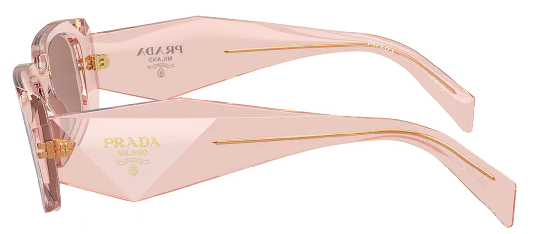 Prada PR 17WS 19Q10D Rectangle Plastic Orange Sunglasses with Brown Lens