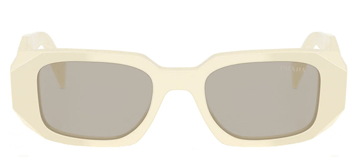 Prada PR 17WS 21D5J2 Rectangle Plastic Ivory Sunglasses with Brown Lens
