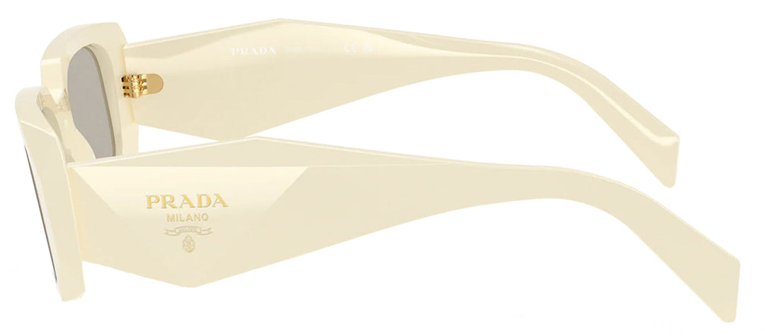 Prada PR 17WS 21D5J2 Rectangle Plastic Ivory Sunglasses with Brown Lens