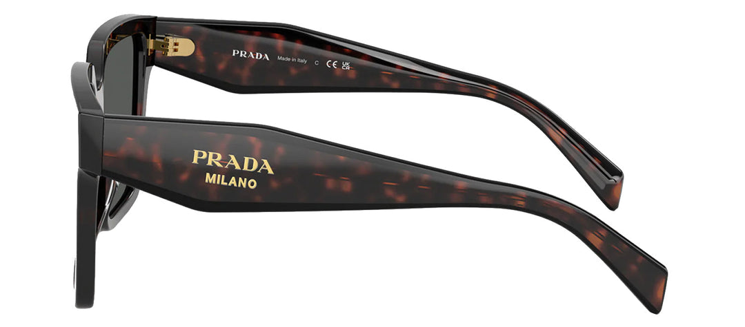 Prada PR 24ZS 17N40L Square Plastic Tortoise Sunglasses with Grey Lens