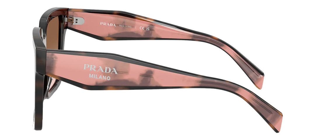 Prada PR 24ZS 23A0A6 Square Plastic Tortoise Sunglasses with Brown Gradient Lens