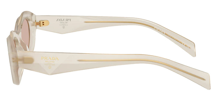 Prada PR 26ZS 12V4I2 Oval Plastic Ivory Sunglasses with Brown Lens