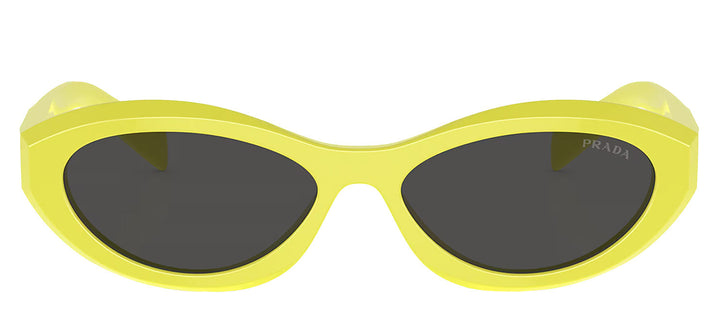 Prada PR 26ZS 13L08Z Oval Acetate Yellow Sunglasses with Dark Grey Lens