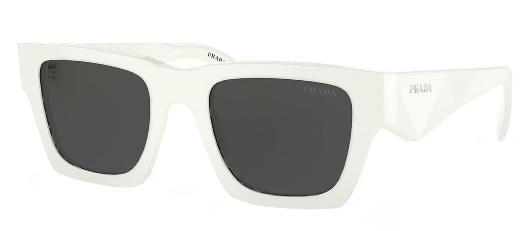 Prada PR A06S 17K08Z Pillow Acetate White Sunglasses with Grey Lens