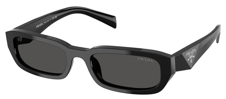 Prada PR B06S 16K08Z Rectangle Plastic Black Sunglasses with Grey Lens
