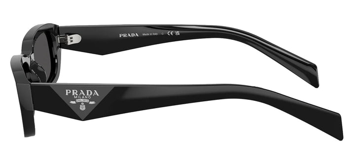 Prada PR B06S 16K08Z Rectangle Plastic Black Sunglasses with Grey Lens