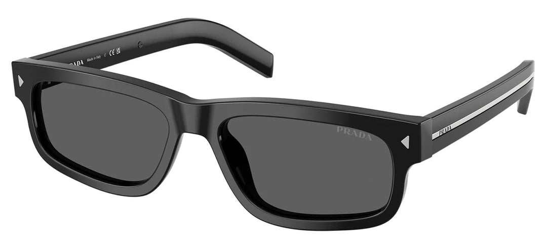Prada PR B11S 16K731 Rectangle Plastic Black Sunglasses with Grey Lens