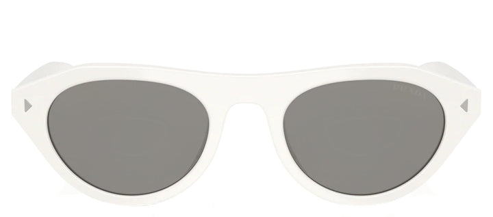 Prada PR B15S 17K80R Irregular Plastic White Sunglasses with Grey Lens