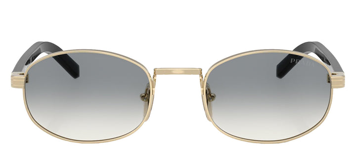 Prada PR B53S ZVN02C Oval Metal Gold Sunglasses with Grey Gradient Lens