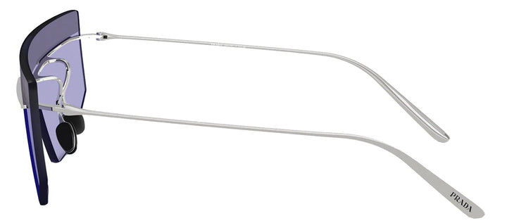 Prada PR B55S 1BC70P Shield Metal Silver Sunglasses with Purple Lens